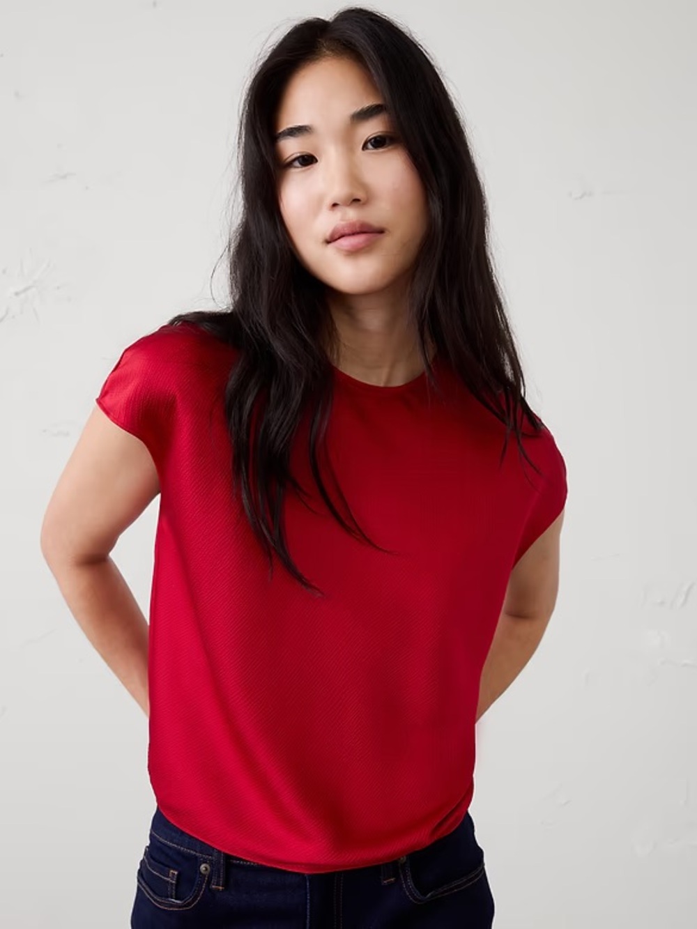 Banana Republic Satin Red Shirt